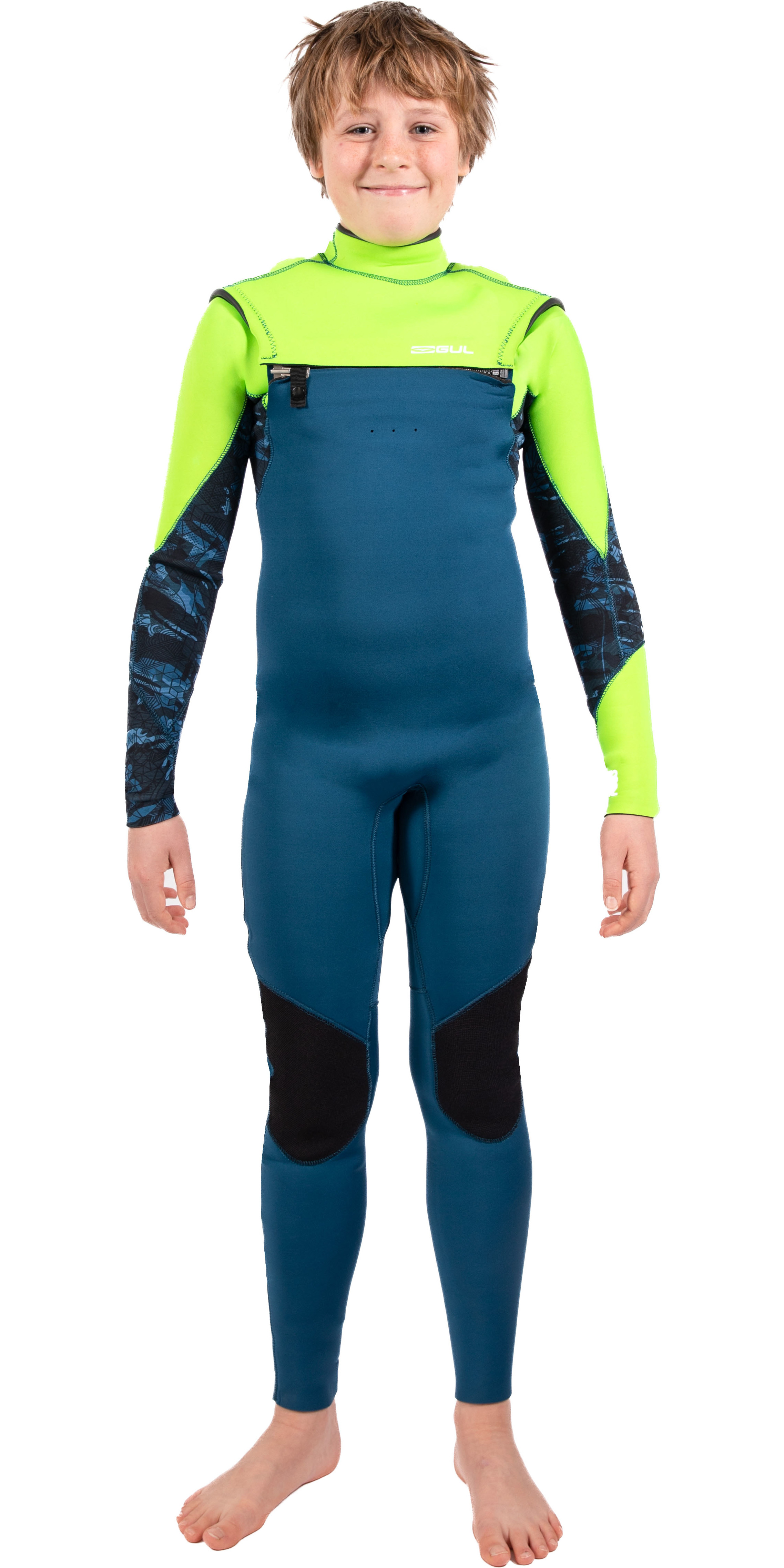 2025 Gul Junior Response FX 3/2mm Chest Zip Wetsuit RE1252-C1 - Navy / Sulphur